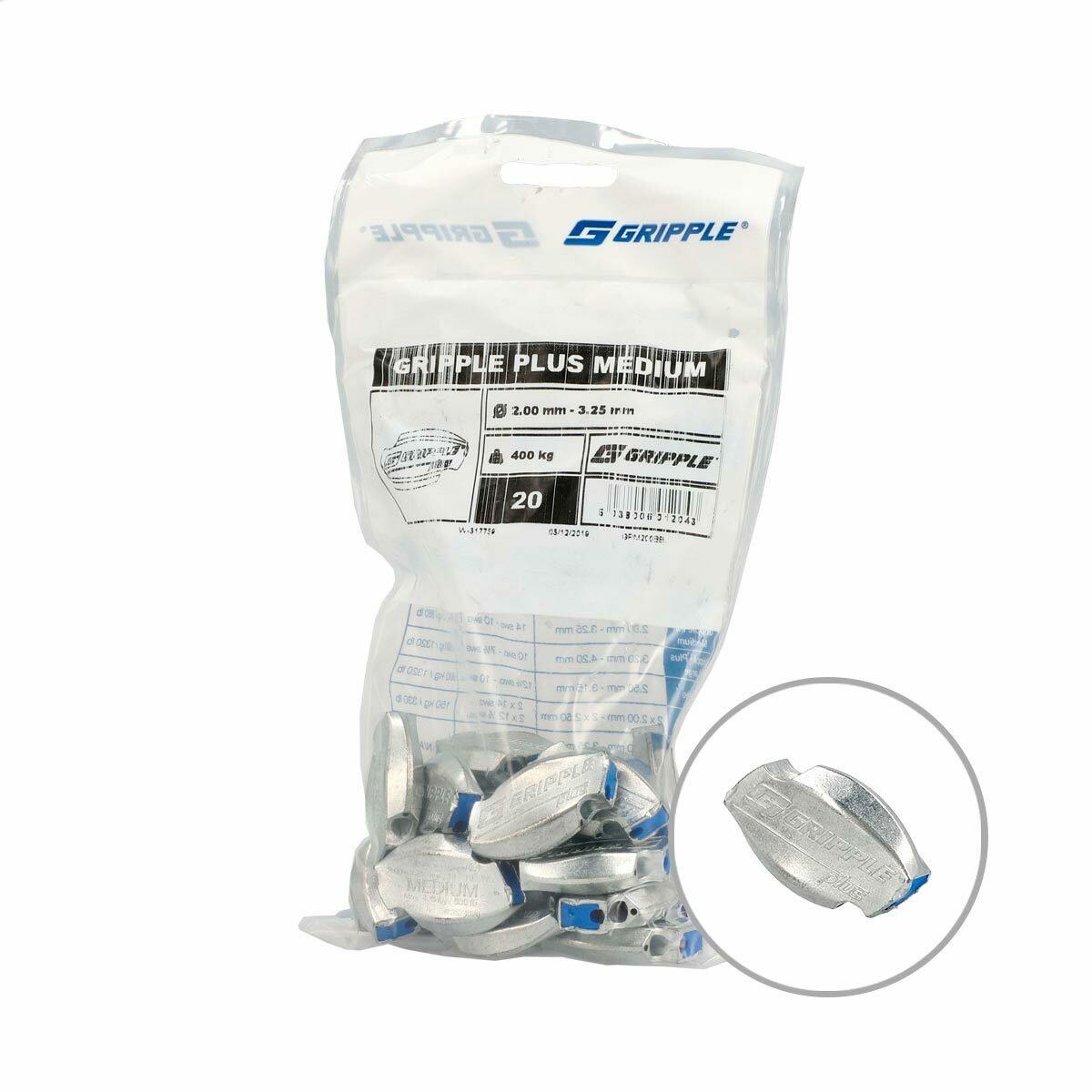 Gripple Medium 2mm/3,25mm en Bolsa de 20 unidades