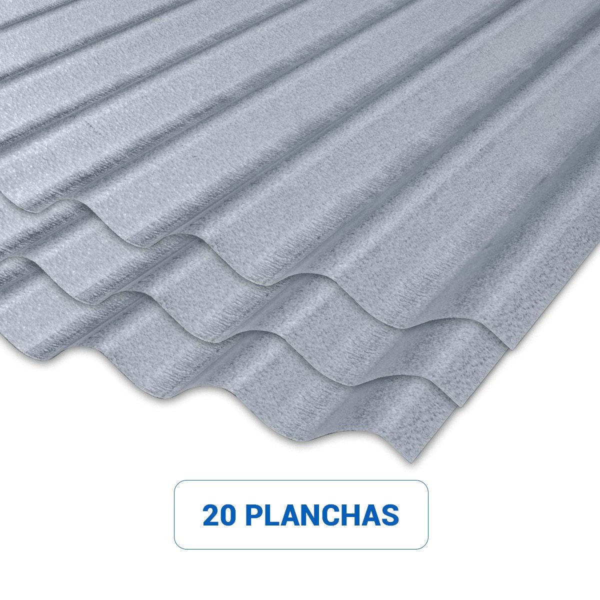Pack 20 Planchas Zincalum Acanaladas 0,35mm de 0,851x3,66m - Imagen 2